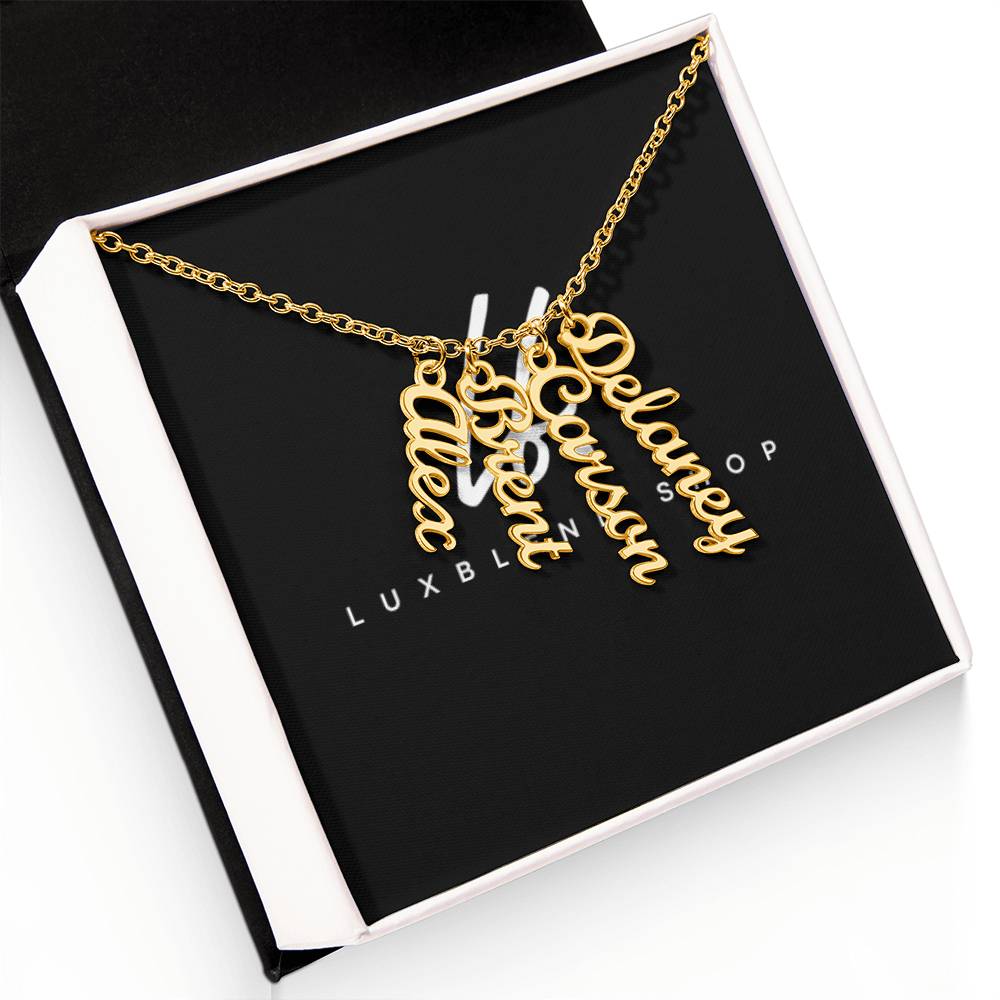 Personalized Multi-Vertical Name Necklace: Stack Your Story in Style